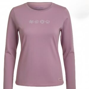 Life is Good Crusher Long Sleeve Tee Sm. Lavender Purple Holiday Winter Graphic